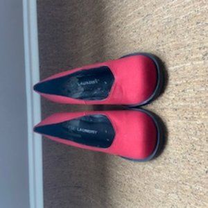 Chinese Laundry Red, Matte, Satin, Chunky heels